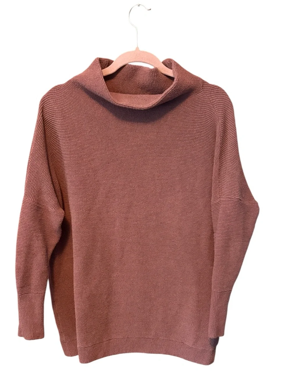 Free People Ottoman Slouchy Tunic Top Sweatshirt Extra Small Nutmeg Brown